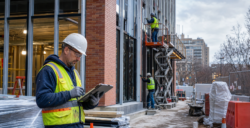 Mid-Atlantic commercial exterior renovation with superintendent on site